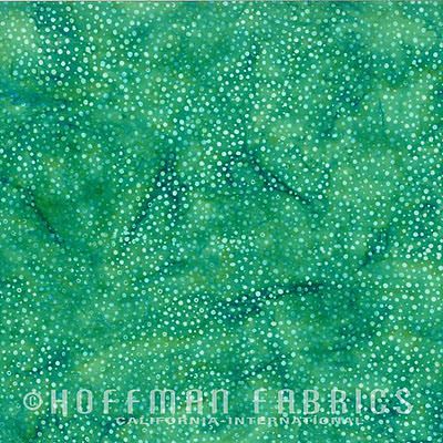 Hoffman Batik fabric: Bali Dots Jade (per 1/4 metre)