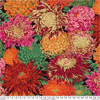 Philip Jacobs Fabric Japanese Chrysanthemum Red