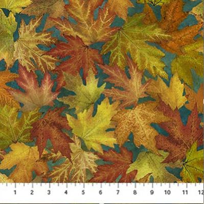 Autumn Splendour fabric: Scattered Leaves (per 1/4 metre)