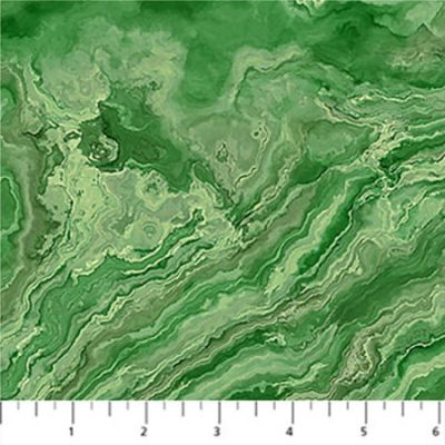 Tranquil Waters fabrics: Water Flow, Green