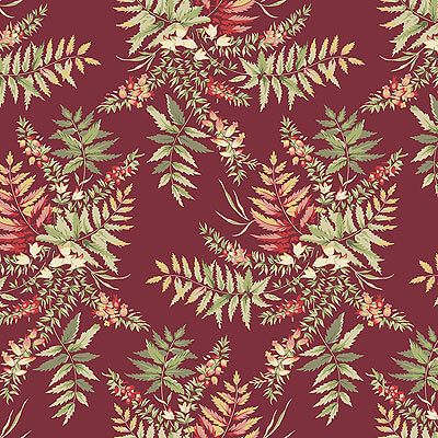 The Seamstress Fabric: Fern Cranberry (per 1/4 metre)