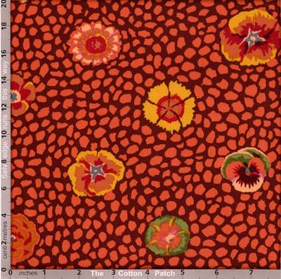 Kaffe Fassett Fabric Guinea Flower Brown (per 1/4 metre)