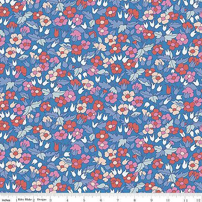 Liberty Carnaby Collection Fabric: Piccadilly Poppy Blue (per 1/4 metre)