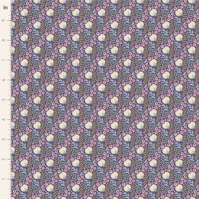 Tilda Sanctuary fabric: Eggplant and Pistachio, Cottonfield Eggplant