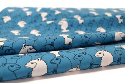 Sevenberry fabric Alpacas Blue (per 1/4 metre)