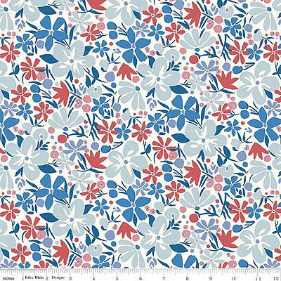 Liberty Carnaby Collection Fabric: Bohemian Bloom Sky (per 1/4 metre)