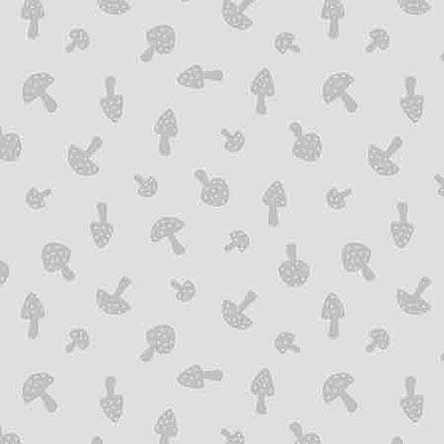 Greyscale fabric: Mushrooms Grey (per 1/4 metre)