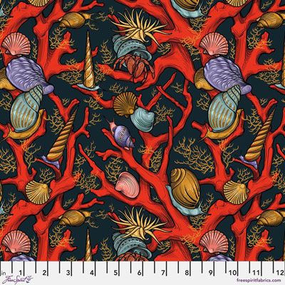 Mariana fabric: Coral Critters (per 1/4 metre)