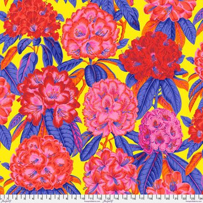 Philip Jacobs Fabric: Rhododendrons Hot (per 1/4 metre)