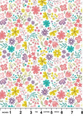 Spring Treats Fabric: Spring Floral cream (per 1/4 metre)