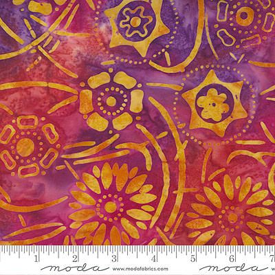 Bossa Nova Batiks fabric: Flowers Flamingo (per 1/4 metre)