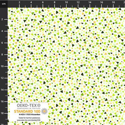 Quilters Coordinates fabric: Tiny Triangles Green (per 1/4 metre)