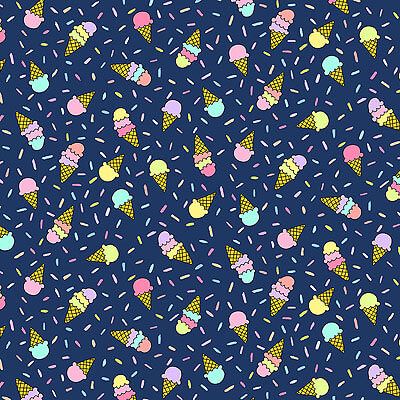 Believe fabric: Ice Cream Shop Navy (per 1/4 metre)