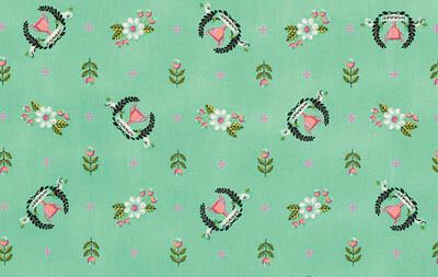 Tula Pink Slow & Steady Fabric: Winners Circle Strawberry Kiwi (per 1/4 metre)