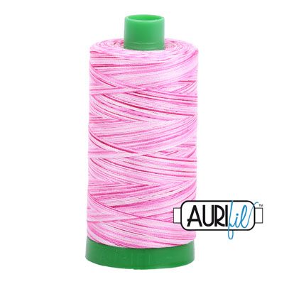 Aurifil 40 Cotton Variegated Thread 4660 Pink Taffy