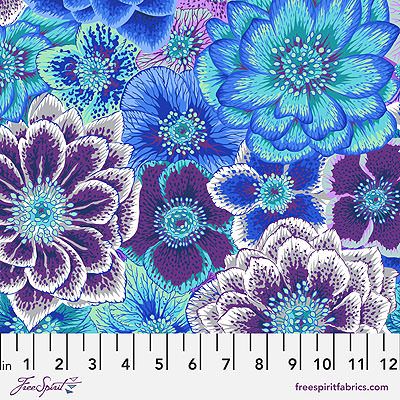 Kaffe Fassett Collective: Hellebores Blue (per 1/4 metre)