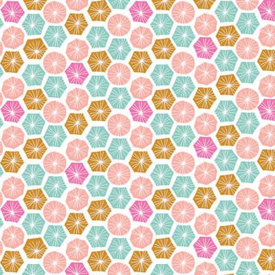 Summer Dance: Hexies Multi (per 1/4 metre)