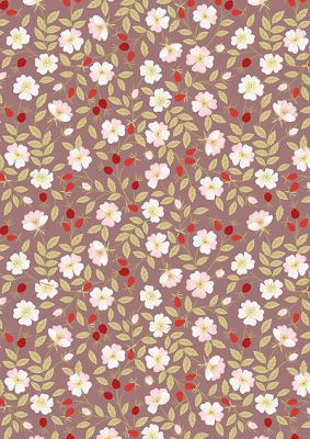 Evergreen fabric: Dog Rose Soft Brown Lewis & Irene