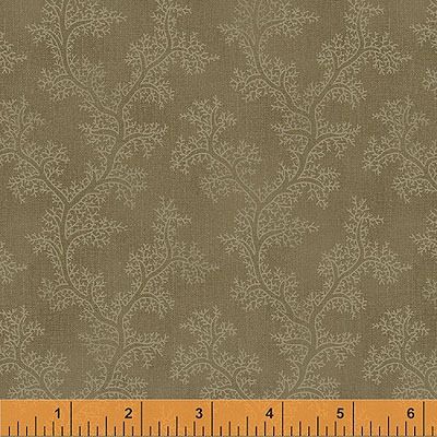 Jeanne Horton Fabric: Coral Olive (per 1/4 metre)