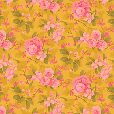 Trees fabric: Little Spring Trees Gold (per 1/4 metre)