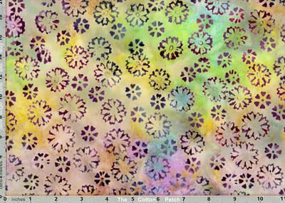 Timeless Treasures Batiks: Tossed Flowers Glow (per 1/4 metre)