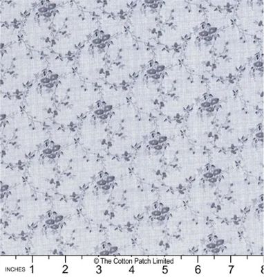 Radiance fabric, Small Floral, Light Denim