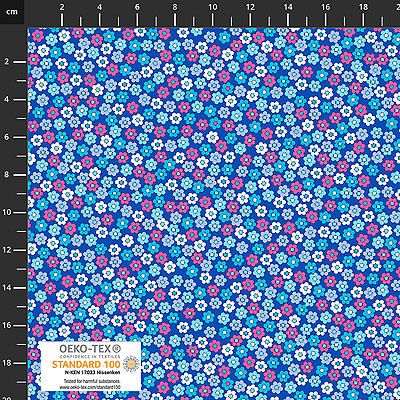 Quilters Coordinates fabric: Mini Flowers Blue (per 1/4 metre)