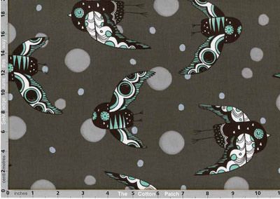 Sleep Tight Fabric: Owls on Dark Grey (per 1/4 metre)