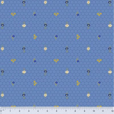 Alexandra Fabric: Honeycomb Blue (per 1/4 metre)