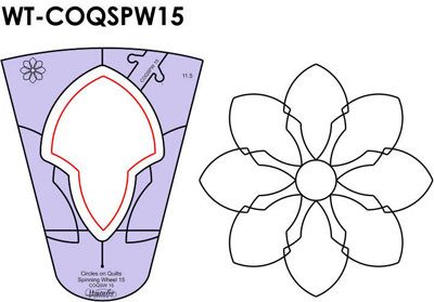Westalee Ruler Circles on Quilts: Spinning Wheels 15 11 1/2'