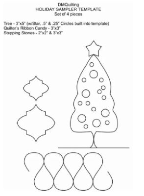 DM Quilting  Christmas Quilting Set of  4 Templates