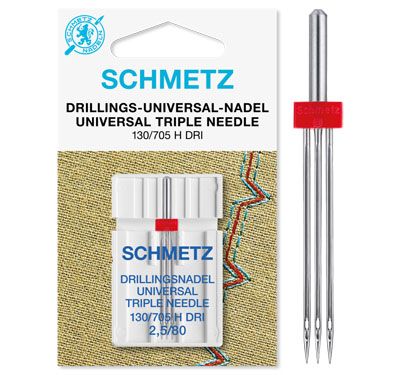 Schmetz Triple Sewing Machine Needles (2.5/80)  1 needle