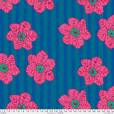 Brandon Mably Fabric Zebra Lily Blue (per 1/4 metre)