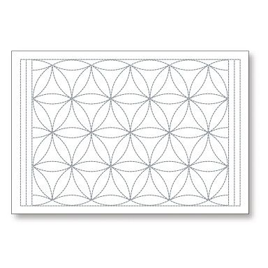 Sashiko Sampler Placemat Hanaguruma White