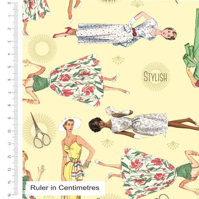 Simplicity Vintage Sewing fabric: Fashion Icons (per 1/4 metre)