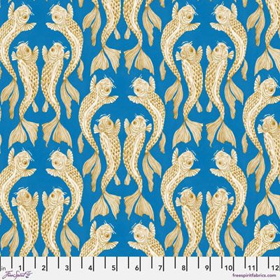 Sanderson Water Garden Fabric: Voyaging Koi