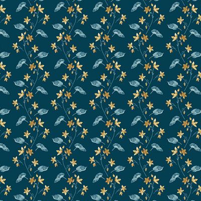 Beach House fabric: Clematis Midnight