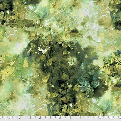 Into the Woods Fabric: Cosmic Clover Wasabi (per 1/4 metre)