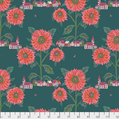 Free Spirit Designers Fabric: Sunny Village Sea (per 1/4 metre)