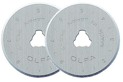 Olfa Spare Blades for Small 28mm Rotary Cutter (2)