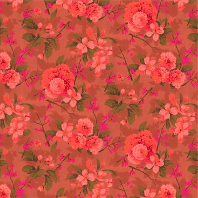 Trees fabric: Spring Trees Rust (per 1/4 metre)