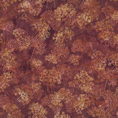 Bali Handpaints Batik Fabric: Sprig Flame