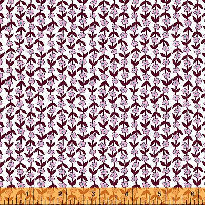 Posy Fabric: Mini Flower Burgundy (per 1/4 metre)