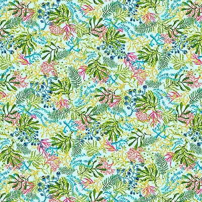 Blooming Ocean fabrics: Seaweed Light Blue (per 1/4 metre)