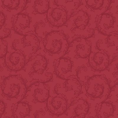 Midnight Meadow fabric: Scroll, Red