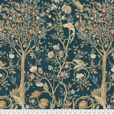 Orkney by Morris & Co Fabric: Melsetter Indigo Panel