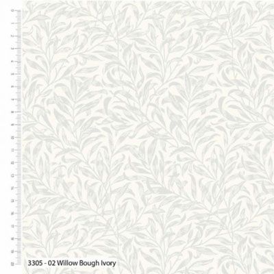 William Morris Quilt Backs: Willow Boughs Ivory 108'  (per 1/4 metre)