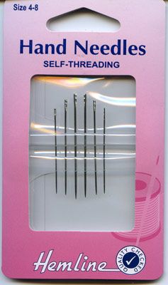 Hemline Easy Threading Needles Sizes 4/8