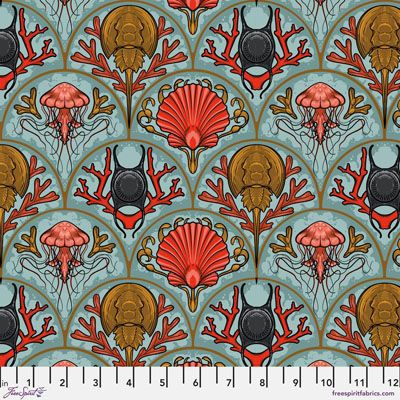 Mariana fabric: Scallops by the Seashore (per 1/4 metre)