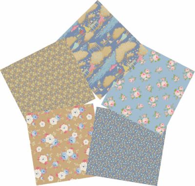 Tilda Sunday Brunch Blue and Sand Fat Quarter Bundle